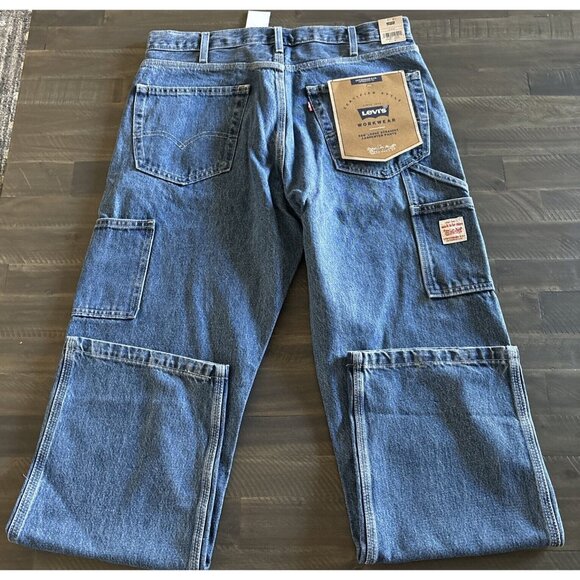 Levis 568 Stay Loose Straight Carpenter Blue Jeans Workwear Jeans Men's 34X34 - Picture 6 of 10